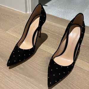 Gianvito Rossi Black Suede Womens Heels-37.5